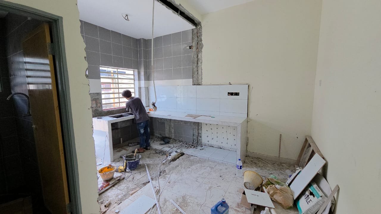 Proses kerja kabinet dapur custom
