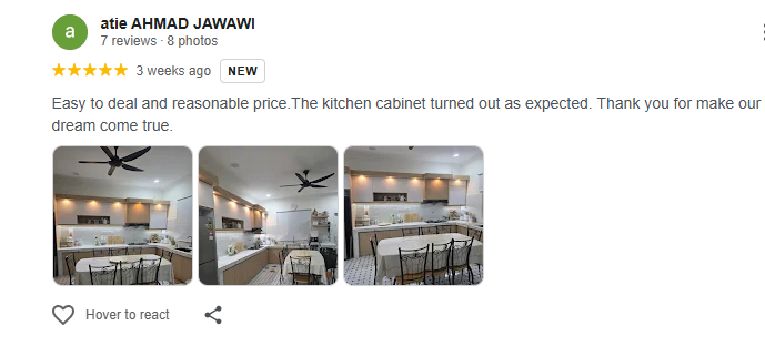 Google review daripada atie AHMAD JAWAWI