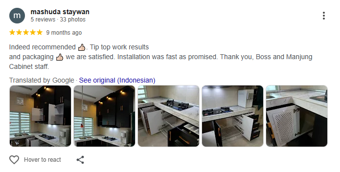 Google review daripada mashuda staywan
