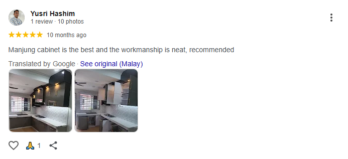 Google review daripada Yusri Hashim