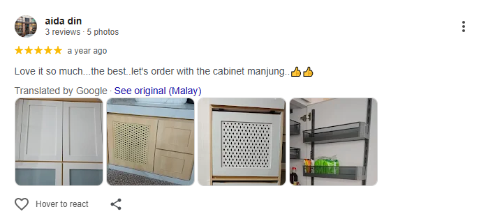 Google review daripada aida din
